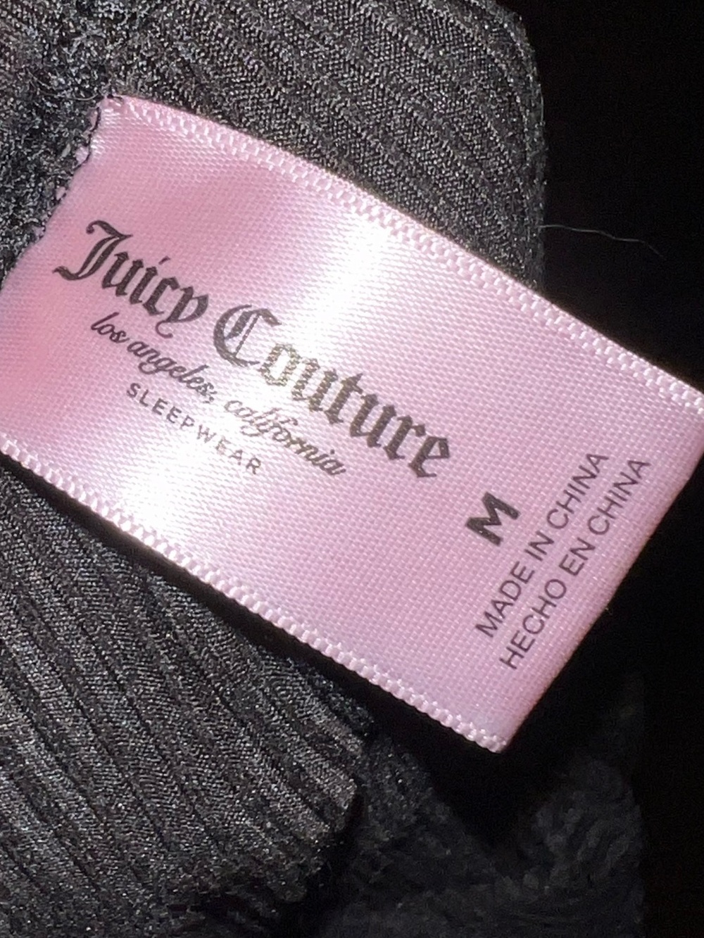 Juicy Couture Black Y2K Terry Cloth Silver Bling Drawstring Lounge Shorts Size M - Picture 7 of 8